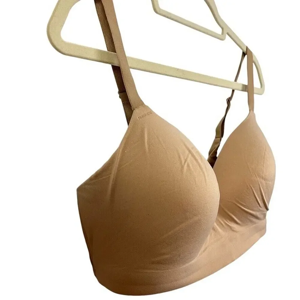 Soma Enbliss Wireless Womens Beige Tan Back Close Adjustable Bra Stretch 38D
